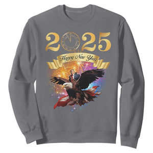 Trump Happy New Year 2025 Sweatshirt Support Trump Eagle USA President TS10 Charcoal Print Your Wear