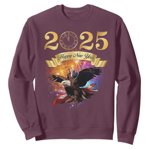 Trump Happy New Year 2025 Sweatshirt Support Trump Eagle USA President TS10 Maroon Print Your Wear