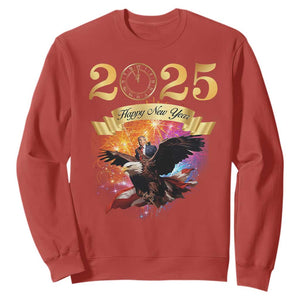Trump Happy New Year 2025 Sweatshirt Support Trump Eagle USA President TS10 Red Print Your Wear