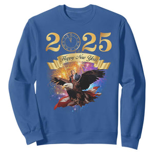 Trump Happy New Year 2025 Sweatshirt Support Trump Eagle USA President TS10 Royal Blue Print Your Wear