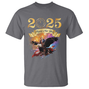 Trump Happy New Year 2025 T Shirt Support Trump Eagle USA President TS10 Charcoal Print Your Wear