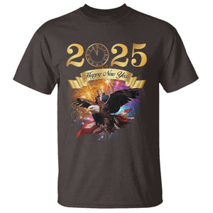 Trump Happy New Year 2025 T Shirt Support Trump Eagle USA President TS10 Dark Chocolate Print Your Wear