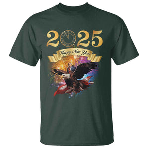 Trump Happy New Year 2025 T Shirt Support Trump Eagle USA President TS10 Dark Forest Green Print Your Wear