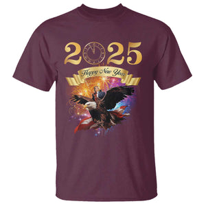 Trump Happy New Year 2025 T Shirt Support Trump Eagle USA President TS10 Maroon Print Your Wear