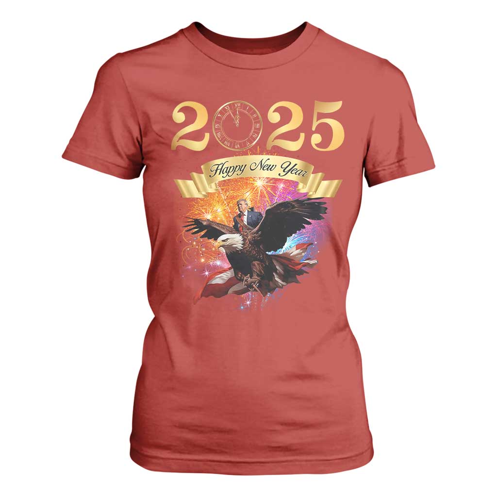 Trump Happy New Year 2025 T Shirt For Women Support Trump Eagle USA President TS10 Red Print Your Wear