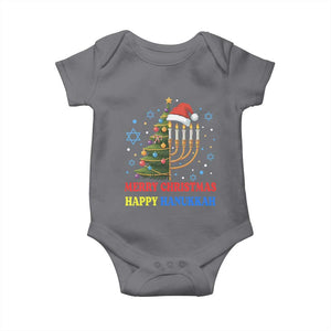 Merry Chrismukkah Happy Christmas Hanukkah Baby Onesie TS10 Charcoal Print Your Wear