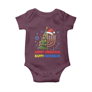 Merry Chrismukkah Happy Christmas Hanukkah Baby Onesie TS10 Maroon Print Your Wear