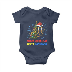 Merry Chrismukkah Happy Christmas Hanukkah Baby Onesie TS10 Navy Print Your Wear