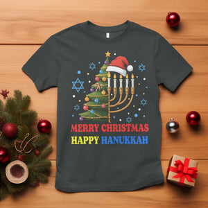 Merry Chrismukkah Happy Christmas Hanukkah T Shirt TS10 Dark Heather Print Your Wear