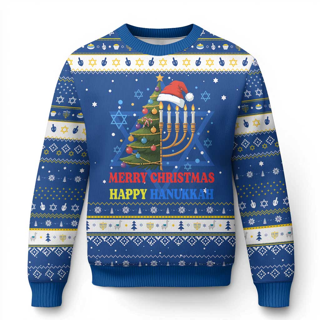 Merry Chrismukkah Happy Christmas Hanukkah Ugly Sweater TS10 Blue White Print Your Wear