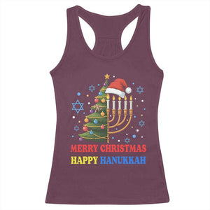 Merry Chrismukkah Happy Christmas Hanukkah Racerback Tank Top TS10 Maroon Print Your Wear