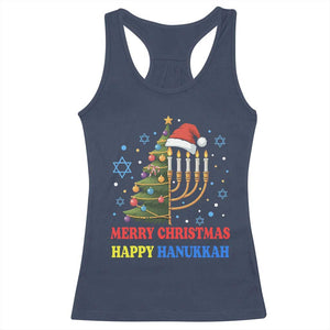Merry Chrismukkah Happy Christmas Hanukkah Racerback Tank Top TS10 Navy Print Your Wear