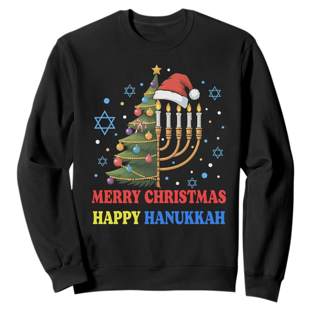 Merry Chrismukkah Happy Christmas Hanukkah Sweatshirt TS10 Black Print Your Wear