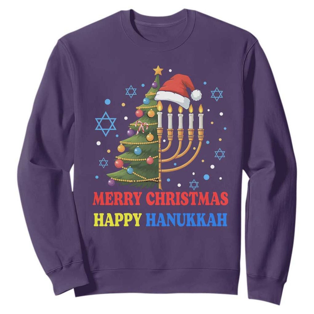 Merry Chrismukkah Happy Christmas Hanukkah Sweatshirt TS10 Purple Print Your Wear