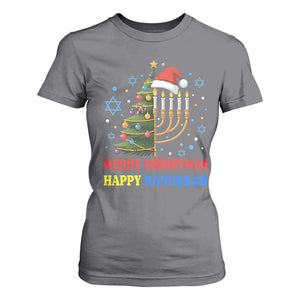 Merry Chrismukkah Happy Christmas Hanukkah T Shirt For Women TS10 Charcoal Print Your Wear