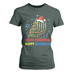 Merry Chrismukkah Happy Christmas Hanukkah T Shirt For Women TS10 Dark Forest Green Print Your Wear