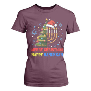 Merry Chrismukkah Happy Christmas Hanukkah T Shirt For Women TS10 Maroon Print Your Wear