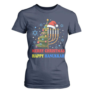 Merry Chrismukkah Happy Christmas Hanukkah T Shirt For Women TS10 Navy Print Your Wear