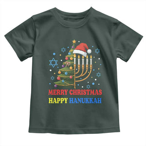 Merry Chrismukkah Happy Christmas Hanukkah Toddler T Shirt TS10 Dark Forest Green Print Your Wear
