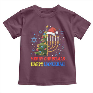 Merry Chrismukkah Happy Christmas Hanukkah Toddler T Shirt TS10 Maroon Print Your Wear
