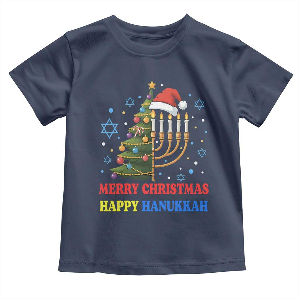 Merry Chrismukkah Happy Christmas Hanukkah Toddler T Shirt TS10 Navy Print Your Wear