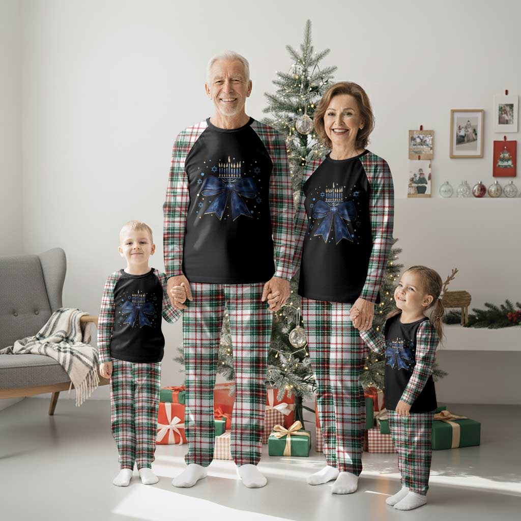 Happy Hanukkah Plaid Pajama Set Coquette Hanukkah Bow Jewish Menorah TS10 Christmas Plaid Print Your Wear