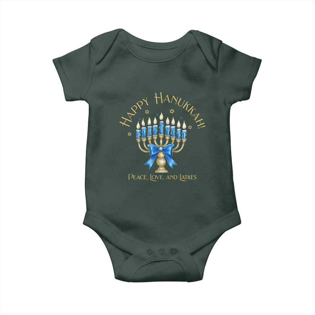 Happy Hanukkah Baby Onesie Jewish Menorah Coquette Bow TS10 Print Your Wear