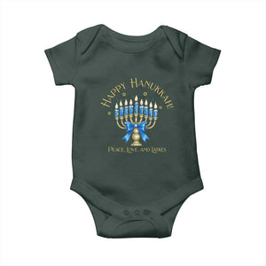 Happy Hanukkah Baby Onesie Jewish Menorah Coquette Bow TS10 Print Your Wear