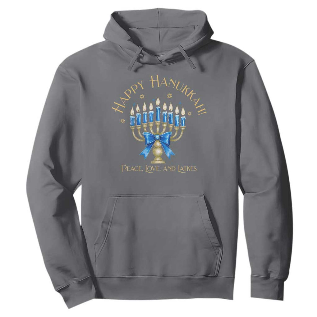 Happy Hanukkah Hoodie Jewish Menorah Coquette Bow TS10 Charcoal Print Your Wear