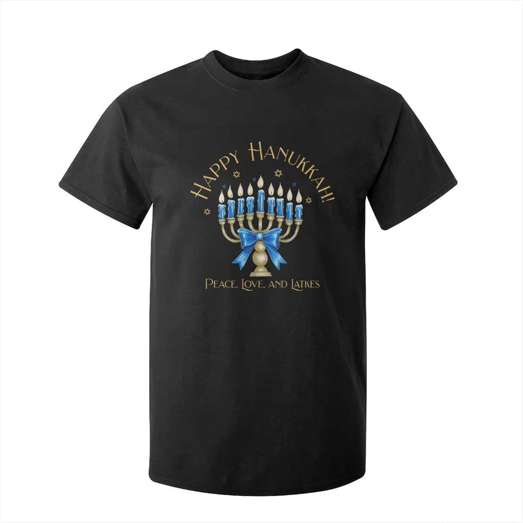 Happy Hanukkah T Shirt For Kid Jewish Menorah Coquette Bow TS10 Black Print Your Wear