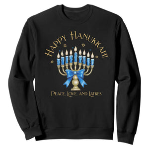 Happy Hanukkah Sweatshirt Jewish Menorah Coquette Bow TS10 Black Print Your Wear