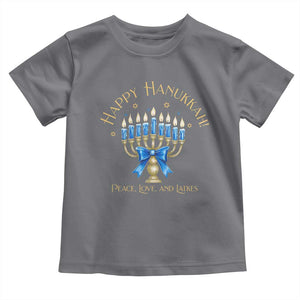Happy Hanukkah Toddler T Shirt Jewish Menorah Coquette Bow TS10 Charcoal Print Your Wear
