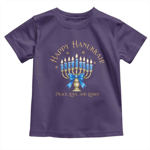 Happy Hanukkah Toddler T Shirt Jewish Menorah Coquette Bow TS10 Purple Print Your Wear