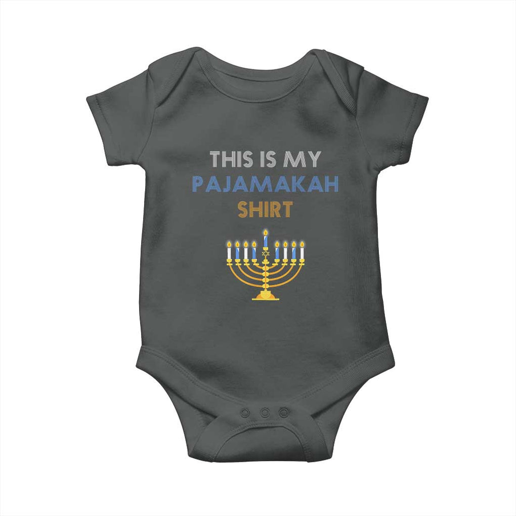 Funny Hanukkah Pajama Baby Onesie This is My Pajamakah Gift TS10 Dark Heather Print Your Wear