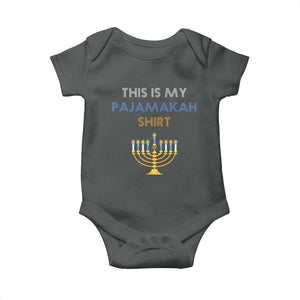 Funny Hanukkah Pajama Baby Onesie This is My Pajamakah Gift TS10 Dark Heather Print Your Wear