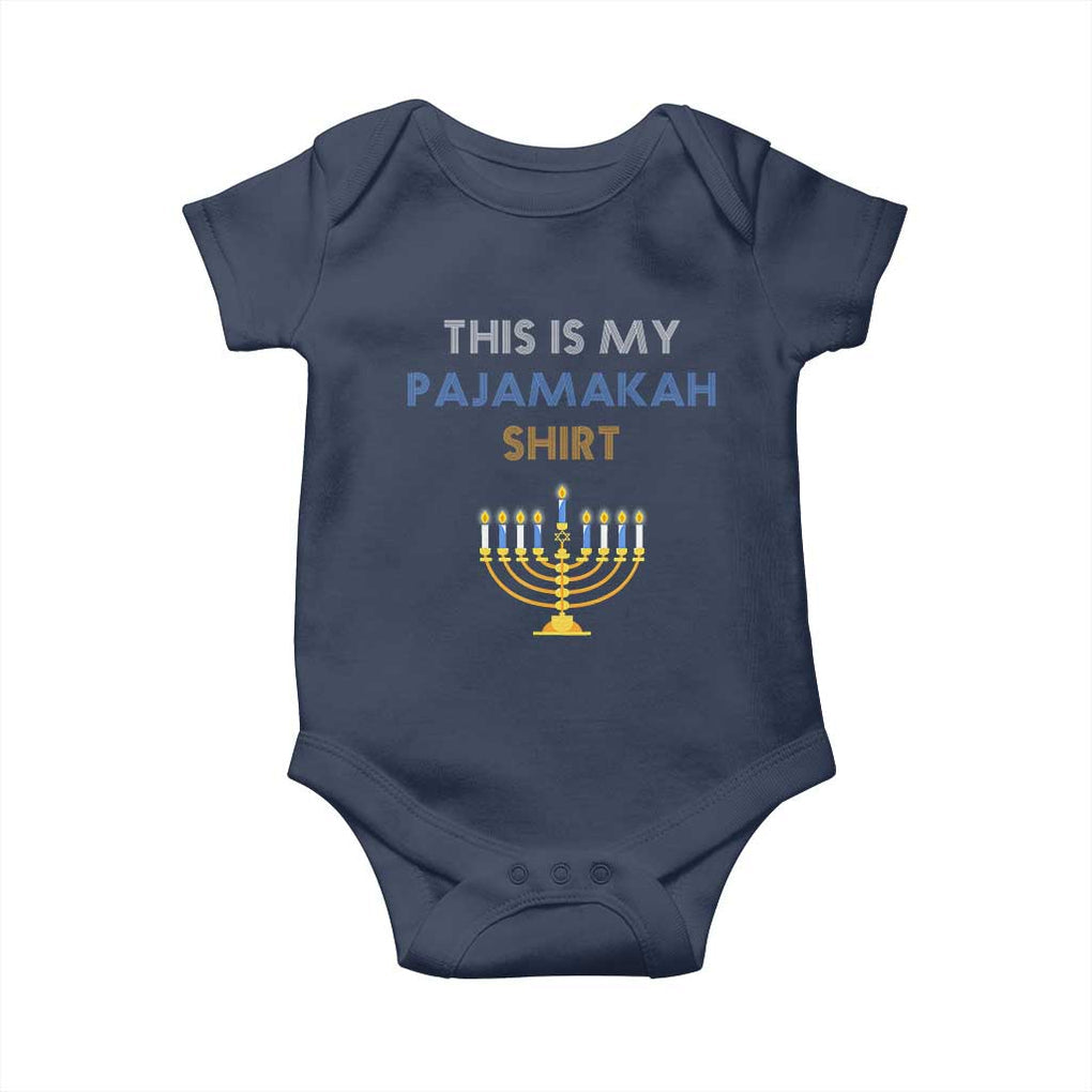 Funny Hanukkah Pajama Baby Onesie This is My Pajamakah Gift TS10 Navy Print Your Wear