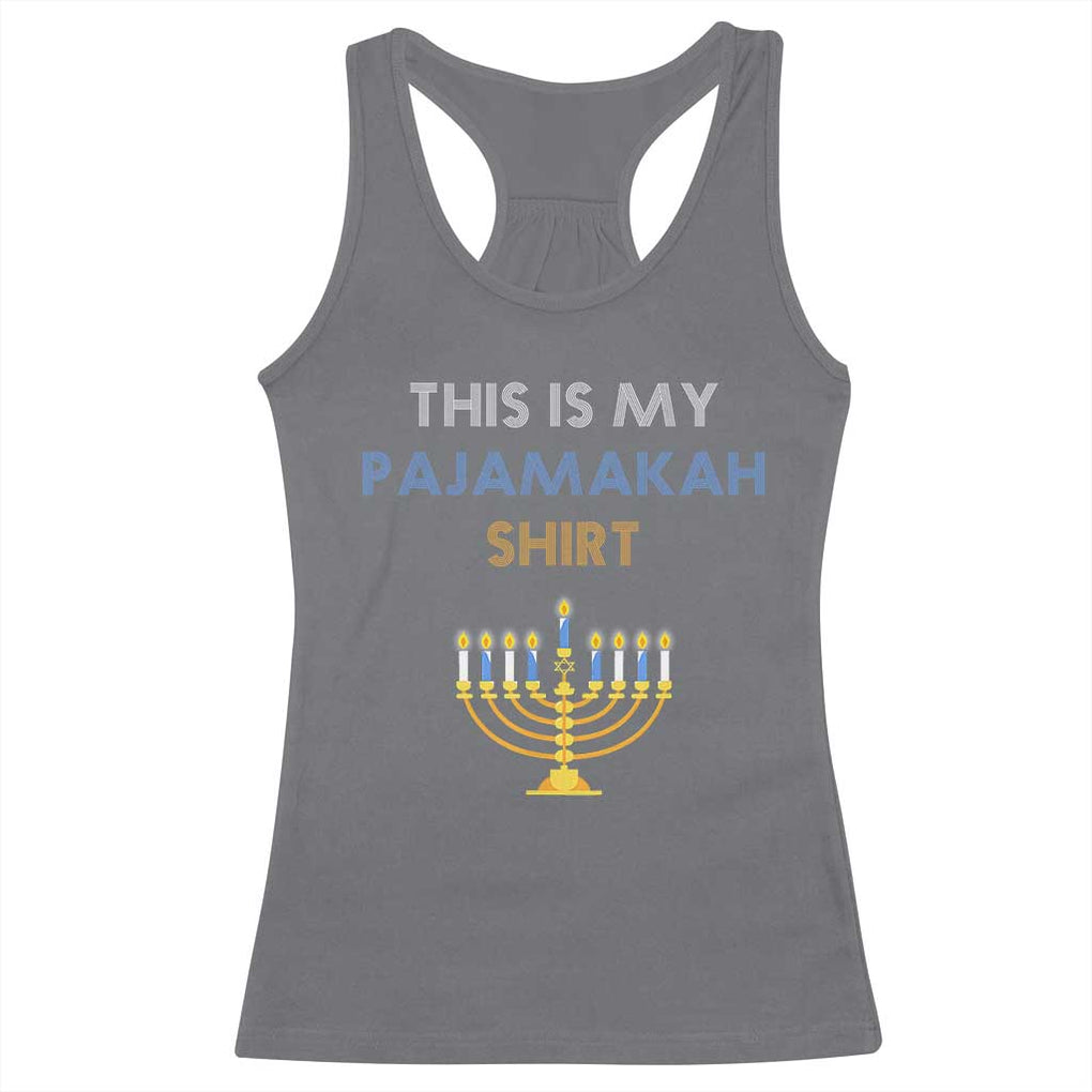 Funny Hanukkah Pajama Racerback Tank Top This is My Pajamakah Gift TS10 Charcoal Print Your Wear