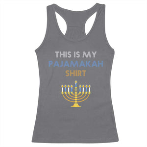 Funny Hanukkah Pajama Racerback Tank Top This is My Pajamakah Gift TS10 Charcoal Print Your Wear