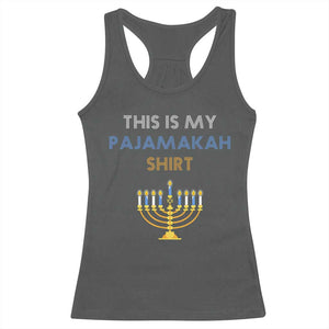 Funny Hanukkah Pajama Racerback Tank Top This is My Pajamakah Gift TS10 Dark Heather Print Your Wear