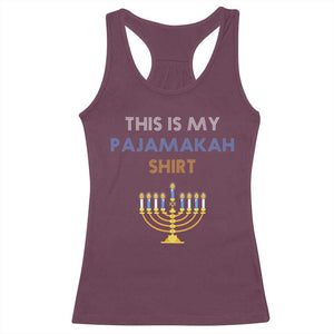 Funny Hanukkah Pajama Racerback Tank Top This is My Pajamakah Gift TS10 Maroon Print Your Wear