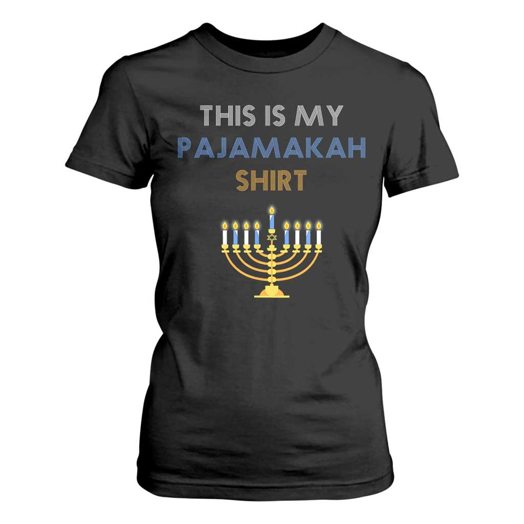 Funny Hanukkah Pajama T Shirt For Women This is My Pajamakah Gift TS10 Black Print Your Wear