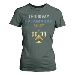 Funny Hanukkah Pajama T Shirt For Women This is My Pajamakah Gift TS10 Dark Forest Green Print Your Wear