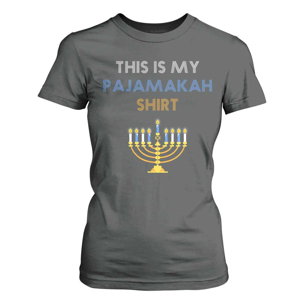 Funny Hanukkah Pajama T Shirt For Women This is My Pajamakah Gift TS10 Dark Heather Print Your Wear