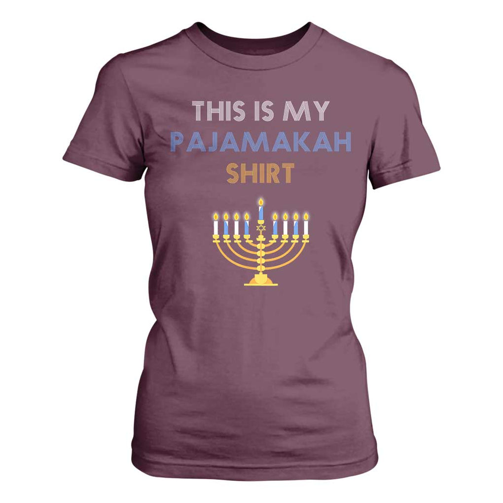 Funny Hanukkah Pajama T Shirt For Women This is My Pajamakah Gift TS10 Maroon Print Your Wear