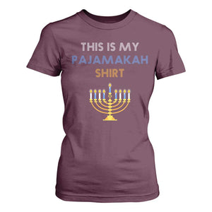 Funny Hanukkah Pajama T Shirt For Women This is My Pajamakah Gift TS10 Maroon Print Your Wear