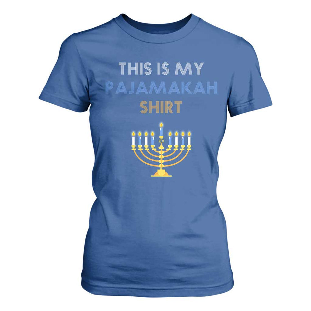 Funny Hanukkah Pajama T Shirt For Women This is My Pajamakah Gift TS10 Royal Blue Print Your Wear