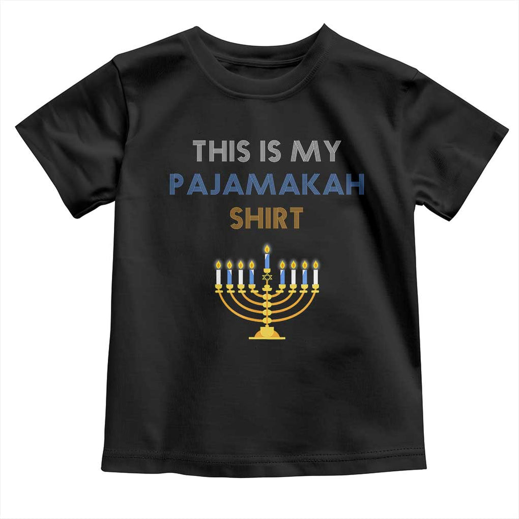 Funny Hanukkah Pajama Toddler T Shirt This is My Pajamakah Gift TS10 Black Print Your Wear