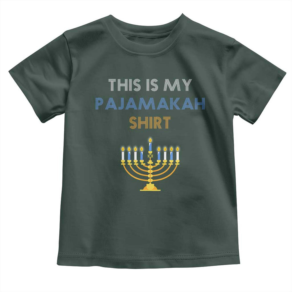 Funny Hanukkah Pajama Toddler T Shirt This is My Pajamakah Gift TS10 Dark Forest Green Print Your Wear
