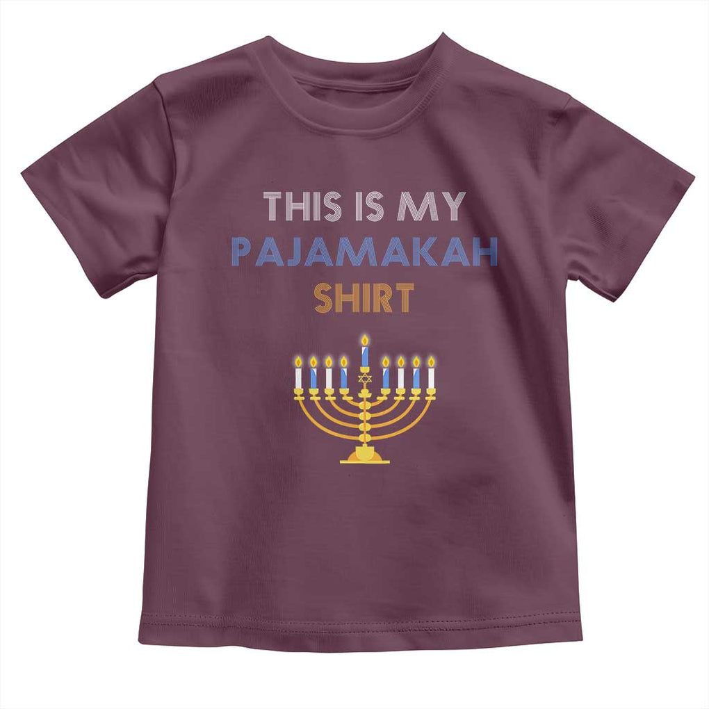 Funny Hanukkah Pajama Toddler T Shirt This is My Pajamakah Gift TS10 Maroon Print Your Wear