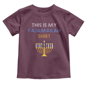 Funny Hanukkah Pajama Toddler T Shirt This is My Pajamakah Gift TS10 Maroon Print Your Wear